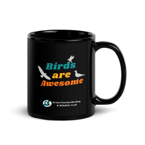 Birds Are Awesome Mug - Black - Image 3
